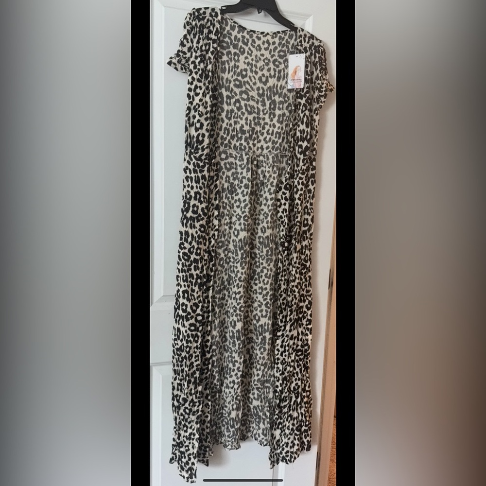 Prettygarden Leopard Print Cardigan - Black & Cream s/m